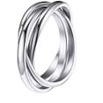thumbnail image 1 of Interlocking Band Rings for Women Girls, Stainless Steel Stacking Cross Rings in Silver Tone, Minimalist Promise Ring for Love/Engagement/Wedding 8size, 1 of 3