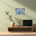 thumbnail image 3 of ZHONGYUTONG Dandelion Canvas Wall Art Abstract Teal Dandelion Pictures Nature Turquoise Plant Painting for Living Room Decor Framed (16.00" x 24.00"), 3 of 5