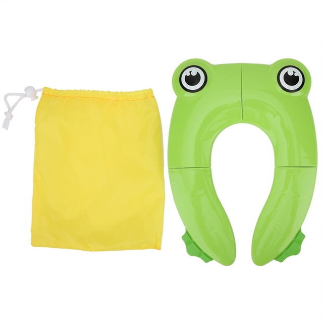Cojín para asiento de orinal plegable para niños pequeños y bebés, almohadilla de asiento segura para entrenamiento de inodoro, color verde
