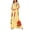 Lemon Yellow, variant on Musuos Women Flowy Loose Long Dress Floral Plaid Print Lacing Strap Cut-out Square Neck Summer Casual Dresses