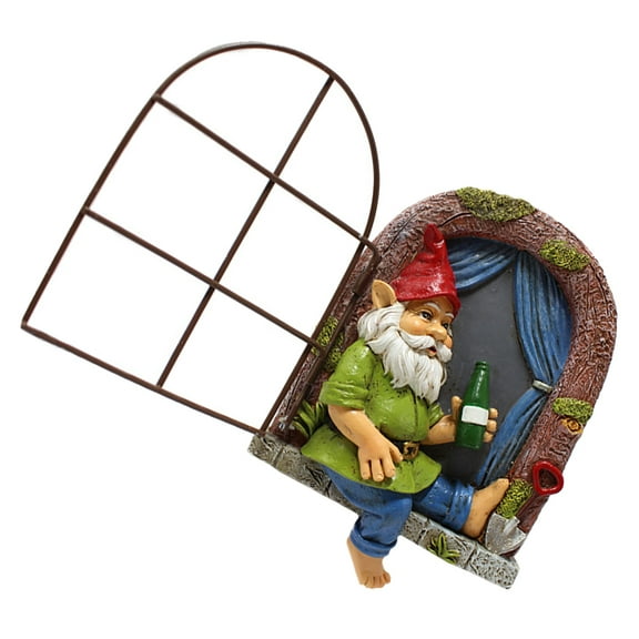 Drinking Dwarf Hanging Decor Assorted Color Iron for Garden Yard Park Outdoor Ornament 6.5 Inches