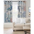 thumbnail image 4 of Summer Ocean Turtle Blackout Curtains for Bedroom Living Room, Retro Coral Shell 45 In Long Thermal Insulated Room Darkening Drapes Grommet Window Treatments, 42 x 45 In, 4 of 9