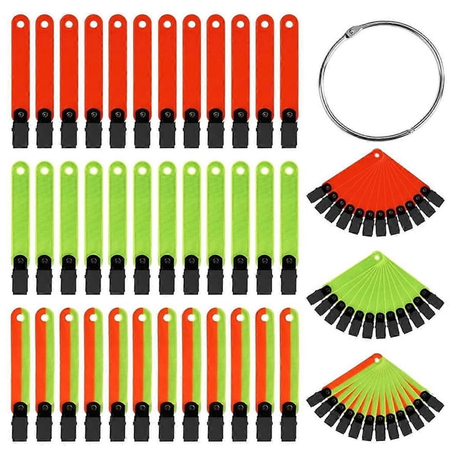 36pcs Reflective Trail Markers, High Visibility Trail Markers with Open Buckle Reflective Trail Mark