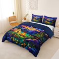 thumbnail image 2 of Manfei Abstract Starry Sky Duvet Cover Set for Boys Girls,Kids Teens Happy Camping Bedding Full,3-Piece,No Comforter,Navy Blue Reversible,Luxury Bedroom Decor, 2 of 5