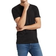 thumbnail image 4 of HANES Short Sleeve T-Shirt For Men's - M Size | 100% Cotton 6 Pack Black Color Crew Neck Tee, 4 of 5