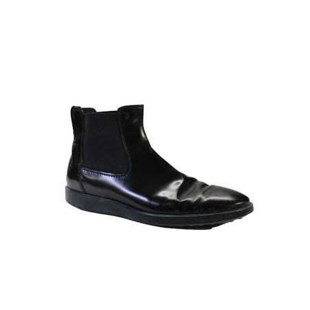 

Pre-owned|Tods Mens Black Leather Slip On Ankle Boots Shoes Size 9