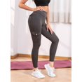 thumbnail image 4 of Workout Cargo Leggings with Pockets for Women Hidden Butt Lifting Leggings Gym Yoga Pants Dark Grey M, 4 of 8