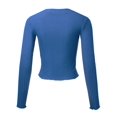 thumbnail image 4 of FashionMille Women Sexy Casual Long Sleeve Stretchy Slim Fit Rib Jersey Crop Top, 4 of 4