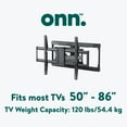 "onn. Tilting & Swiveling Full Motion TV Wall Mount for 50""86"" TVs