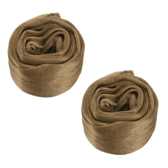 Uxcell 5.9ft Chandelier Chain Cord Cover, 2 Pcs Velvet Cloth Fabric Chain Sleeve Decorative Cord Covers for Chandelier Wires Swing Cable, Zipper Style, Light Coffee
