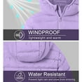 thumbnail image 5 of Cethrio Girls Puffer Jackets, Mid-length Lightweight Zip up Warm Winter Coats Outerwear Purple Size 5T, 5 of 7
