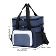 thumbnail image 3 of Insulated Oxford Cloth Lunch Cooler Bag with Strap and Handle Portable Food Storage Tote for Office Work Travel Picnic Camping Outdoor Activities, 3 of 7