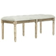 thumbnail image 4 of SAFAVIEH Rocha 19''H French Brasserie Tufted Bench, Grey Velvet, 4 of 7