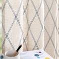 thumbnail image 7 of Curtainking Linen Curtains for Living Room 95 inch Farmhouse Diamond Embroidered Flax Window Drapes Light Filtering Grommet Curtains 2 Panels Blue, 7 of 7