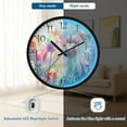 thumbnail image 5 of Voice Activated Clock with Glow Light 12 Inch Large Silent Wall Clock Battery Operated for Home Decor Colorful Tulips, 5 of 8