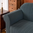 thumbnail image 4 of 1-Piece Stretch Sofa Slipcover with Stripes Pattern Striped Jacquard Couch Covers Washable Furniture Protector (Medium, Gray), 4 of 6