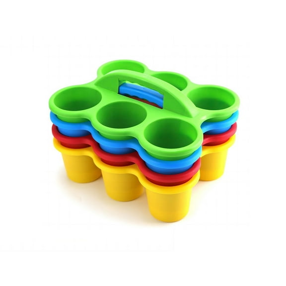 Plastic Cup Caddy for Drink Delivery,Coffee, Classroom Caddy 12x9.5x5.1 Inches, Multicolors,4 Packs