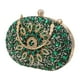 thumbnail image 5 of Bolso de mano de noche para mujer, cartera elegante con bolsillo y cuentas de diamantes de imitación. verde, 5 of 9