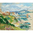 thumbnail image 2 of Henri Manguin 14x12 Black Ornate Wood Framed Double Matted Museum Art Print Titled: View of Ponche, Saint-Tropez (1904), 2 of 5