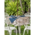 thumbnail image 3 of Outdoor Tablecloths with Umbrella Hole & Zipper, Brown Coastal Round Tablecloth 54 Inch, Summer Beach Nautical Starfish Coral Vintage Waterproof Table Cloth, Patio/Pool/Picnic Table Covers, 3 of 8