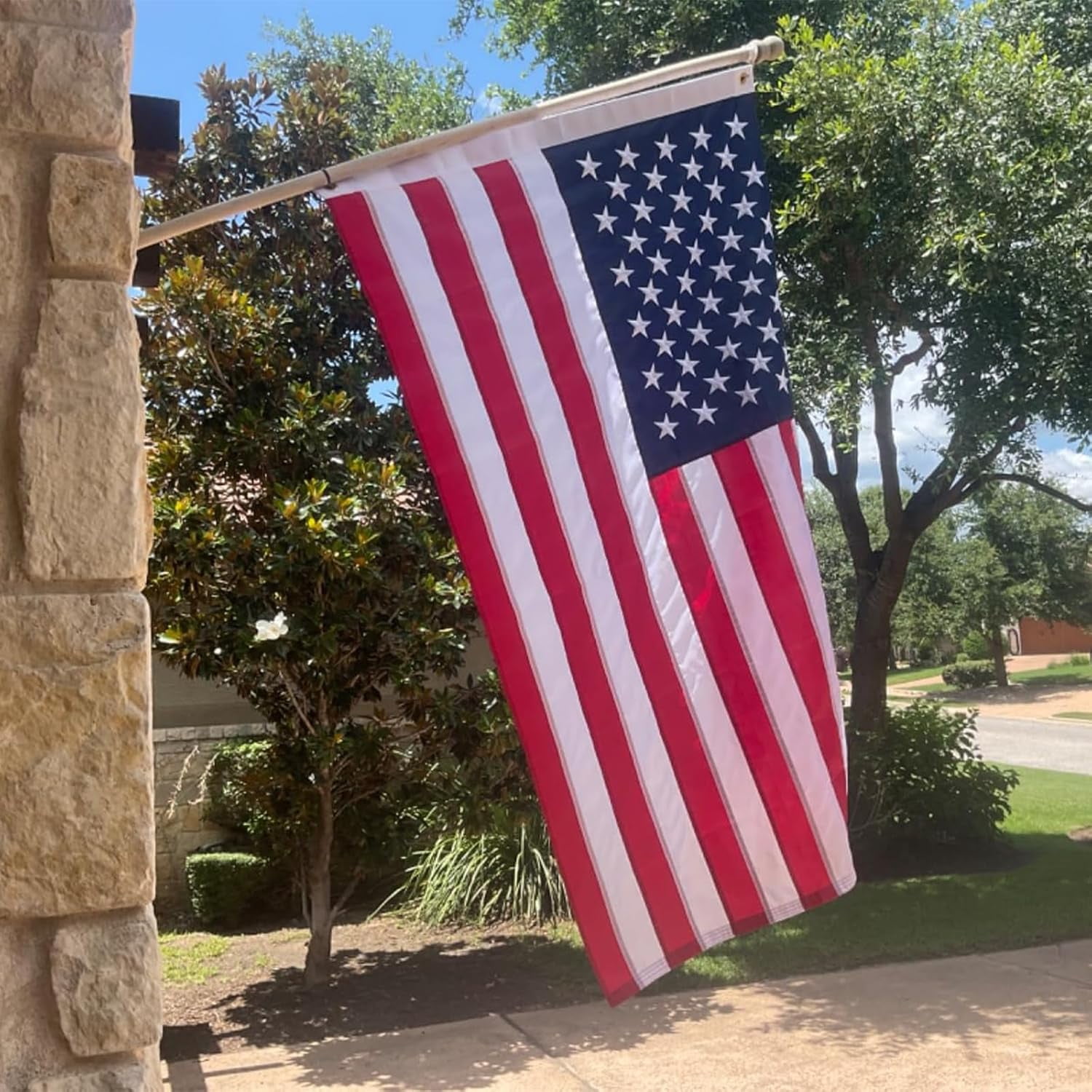TOPFLAGS Premium American Flag 4x6 Outdoor, Heavy Duty 210D Nylon US Flag, Strongest Longest Lasting with Embroidered Stars/Sewn Stripes/Brass Grommets