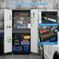thumbnail image 6 of SUPEER Metal Storage Cabinet with 1 Drawer and Pegboards,71" H Top Workbench Mobile Tool Chests Garage Cabinets with 4 Wheels,Tool Cabinets for Home,Office,Shop，Assembly Required, Gray, 6 of 6
