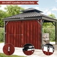 thumbnail image 3 of Pakunoda 10' X 6.5' Gazebo Universal Replacement Privacy 4-Panel Curtains, Waterproof Outdoor Curtains Terrared Sidewall with Zipper for Patio Garden Backyard 10' X 10' Gazebo, Curtain Only, 3 of 8