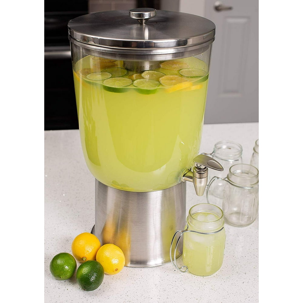 BirdRock Home Stainless Steel Beverage Dispenser with Ice Container