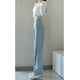 thumbnail image 4 of Pantalones vaqueros rectos ligeros para mujer, Jeans bombachos hasta el tobillo, cintura alta, pierna ancha, sueltos, XS, 4 of 5