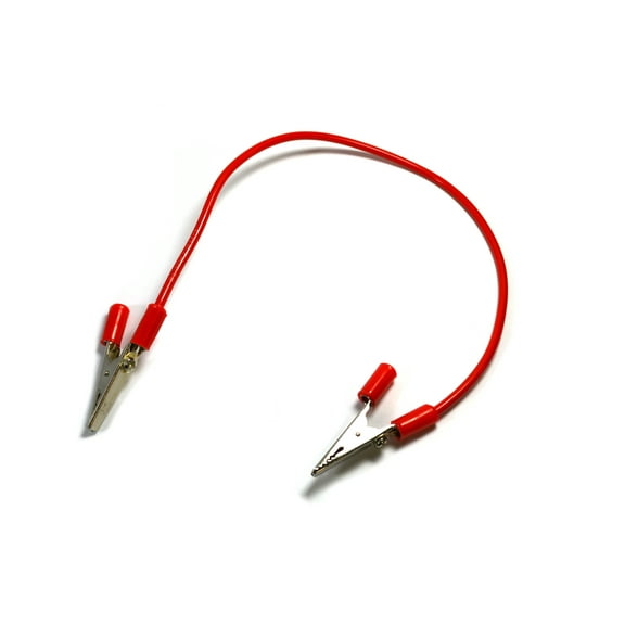 Eisco Labs Red 4mm Connecting Leads -Alligator Clips - 300mm Length