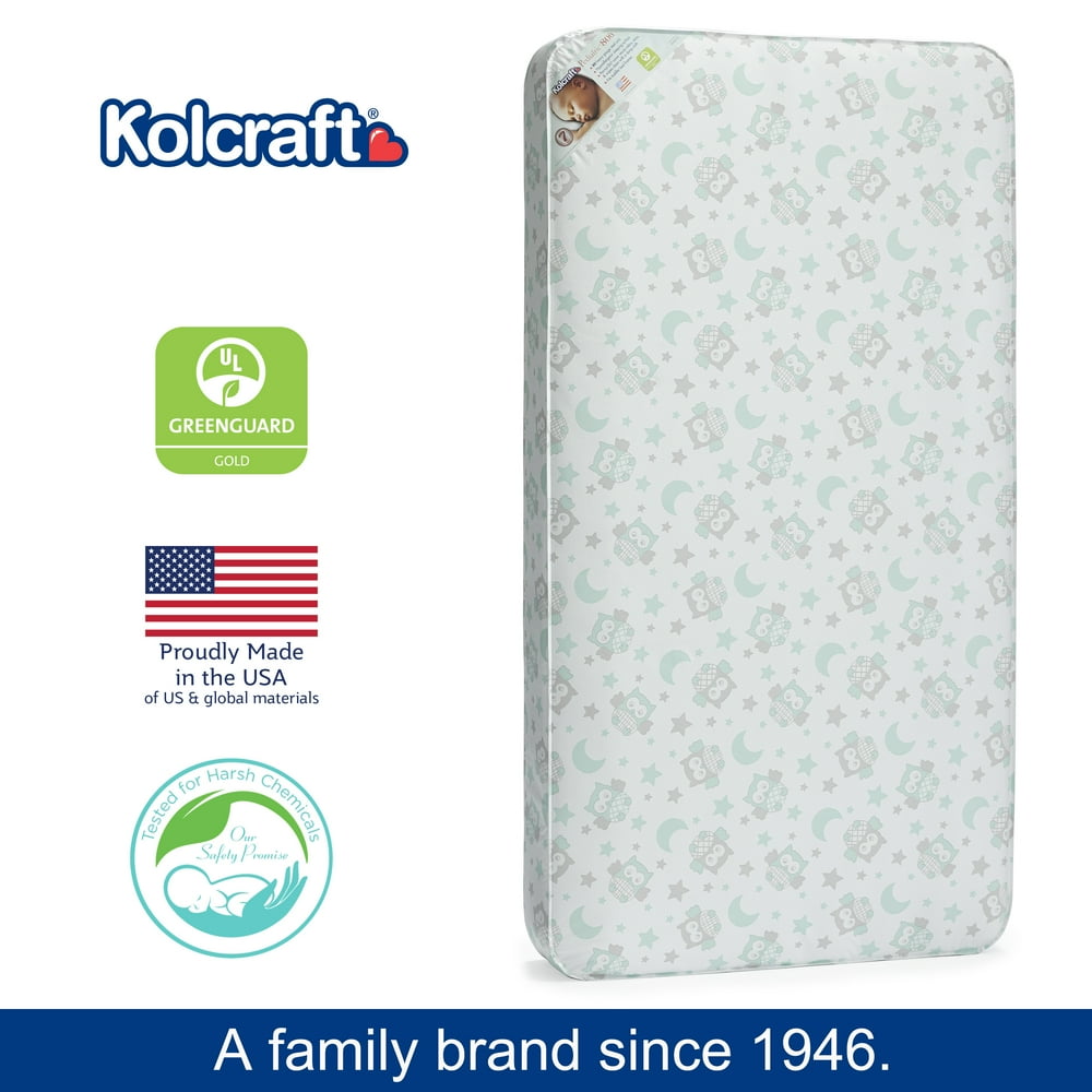 Kolcraft Pediatric 800 Extra Firm Crib and Toddler Mattress, Mint/Gray