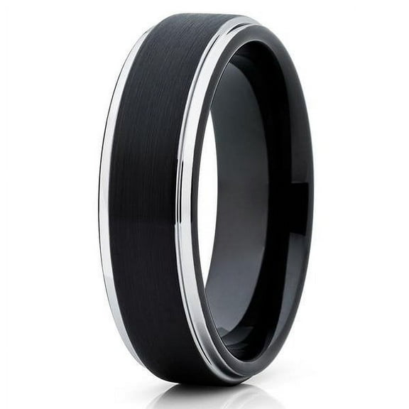 Black Tungsten 6mm - Wedding Band - Black Tungsten Ring - Black Ring