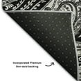 thumbnail image 3 of HomeRoots 654637 9 x 12 ft. Black & Ivory Paisley Washable Machine Made Rectangle Area Rug with UV Protection, 3 of 6