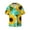 Sunflowers With Green Leaves, variant on Mushroom Print Men's Wrinkle Free Untucked Cuban Shirt Business Casual Button Down Shirts Short Sleeve Shirt