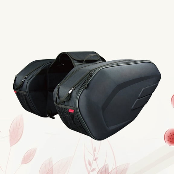 ELAYARD Oxford Motorcycle Saddle Bag Waterproof with Spacious Storage and Easy Mounting Black
