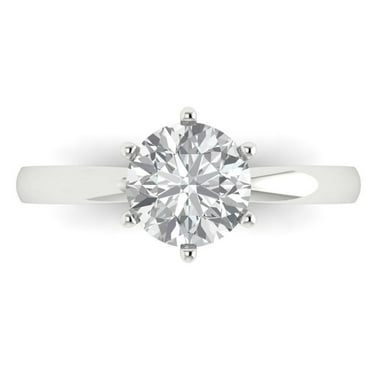 1.50ct Round Diamond SOLITAIRE ENGAGEMENT RING 14K White gold Plated