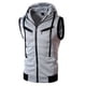 thumbnail image 3 of Chaqueta sin mangas Pop para hombre, abrigos con capucha y cremallera de retales, cortavientos para hombre, chaleco cálido, prendas de vestir, chalecos acolchados de Color sólido, Parka, 3 of 5