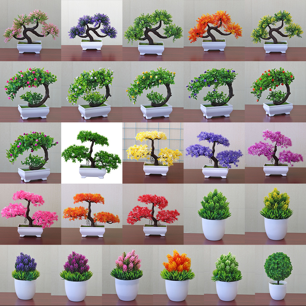 1PC Artificial Plants Bonsai Small Tree Pot Plants Flowers Potted Ornaments For Home Decoration Hotel Garden Decor Yunsong pink - image 2 of 3