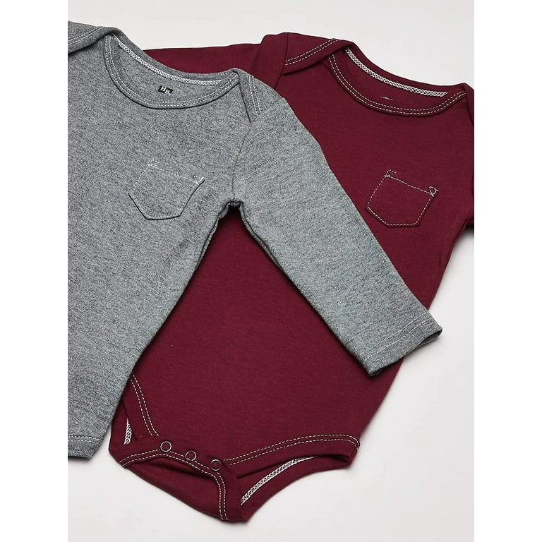 Maroon long 2024 sleeve onesie