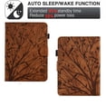 thumbnail image 3 of SaniMore Case for Kindle (6" 11th Generation, 2022 Release) (Model No. C2V2L3), PU leather Embossed Tree with Auto Sleep/Wake Pen Holder Card Slots Flip Folio Wallet Business Cover, Brown, 3 of 9