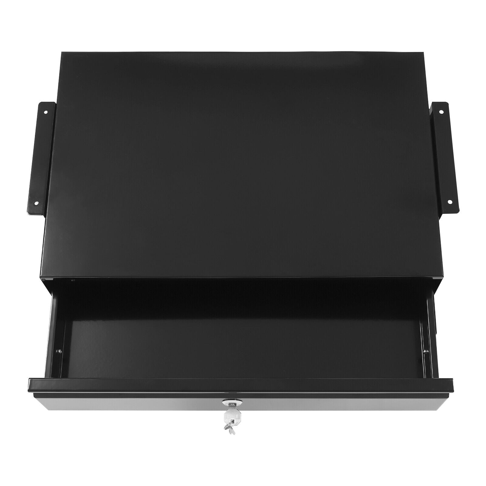 Under Desk Mounted Sliding Pull-out Drawer, Drawer Storage Organizer, Modern Pull-out Drawer Black Rectangular