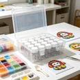 thumbnail image 5 of UYUH Small Bead Organizer Box Mini Clear Plastic Storage Containers , Ideal Craft Case for Beads, Jewelry Making, Nail Art, Diamond Painting Small Parts Craft Storage Box,6.93*6.93*2.44in, 5 of 7