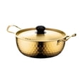 thumbnail image 3 of Práctica olla de acero inoxidable con tapa para ramen coreano, ideal para fiestas en el jardín. 18cm Oro, 3 of 9