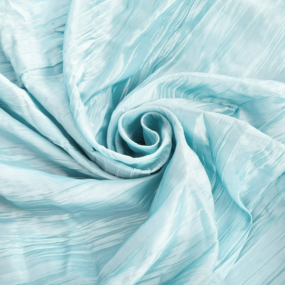 1 Pc, Accordion Crinkle Taffeta 10 Yards X 54" Fabric Roll Bolt - Baby Blue For Wedding Or Event Decor