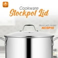 thumbnail image 2 of Cookware Stockpot Lid, See Through Tempered Glass Lids, Works with Model: NCSP16, Stain Resistant and Easy to Clean, 2 of 5