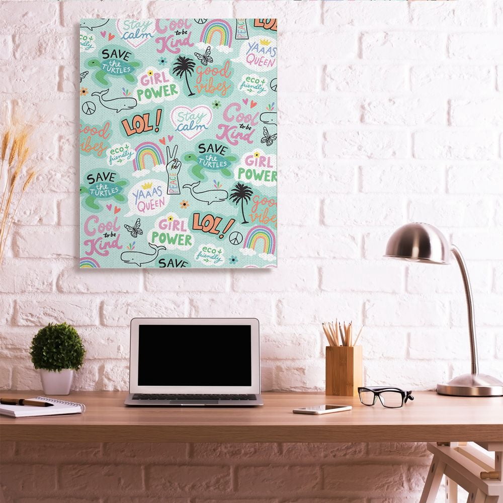 Stupell Industries Modern Day Tween Phrases Collage Pattern Design Designed by Nina Seven