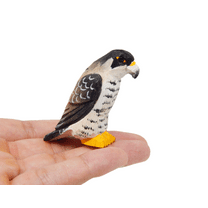 Peregrine Falcon Hawk - Small Wood Art Figurine - Falconry Kestrel Bird of Prey Unique Art Carving Decoration Miniature Animals