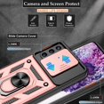 thumbnail image 3 of Compatible with Samsung Galaxy S20 Plus Case,S20 Plus Case with HD Screen Protector with Slide Camera Cover, 360°Rotation Ring Kickstand [Military Grade] Case for Galaxy S20+ Plus, Rose Gold, 3 of 15