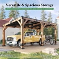 thumbnail image 3 of LUXOAK 10x20 FT Outdoor Gazebo - Solid Wood & Metal Hardtop, Sloped Roof Pavilion, 3 of 9