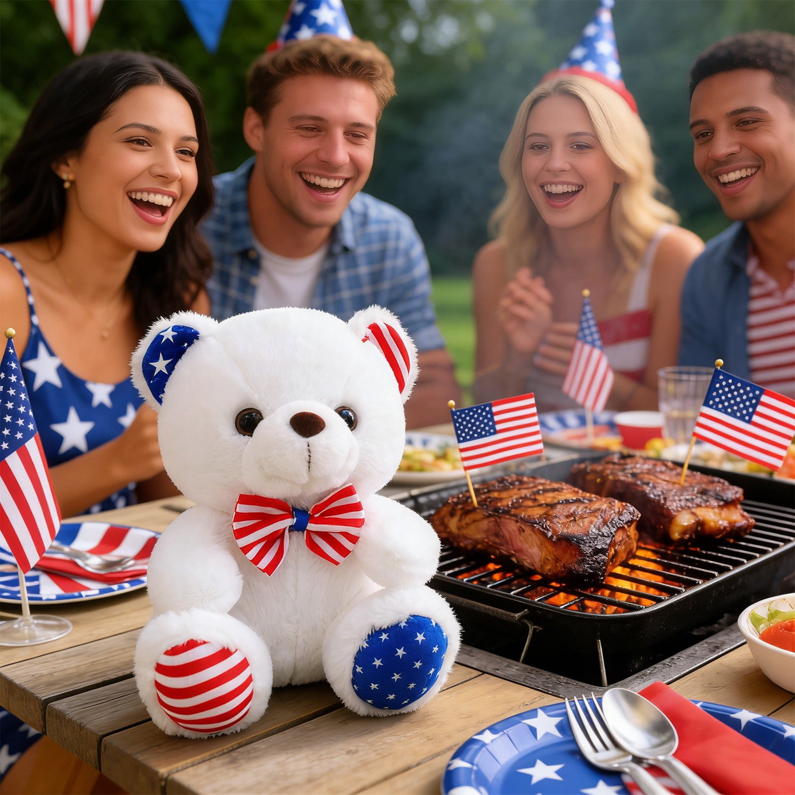 Chanana Patriotic Plush Teddy Bear, 250th Anniversary 4th of July